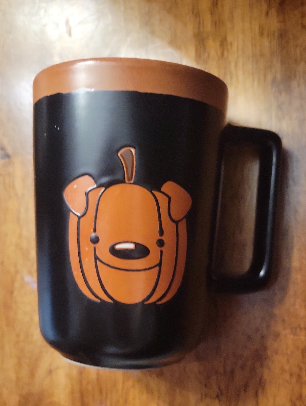 Tall Black and Orange Halloween Dog Pet-Themed Coffee Mug
